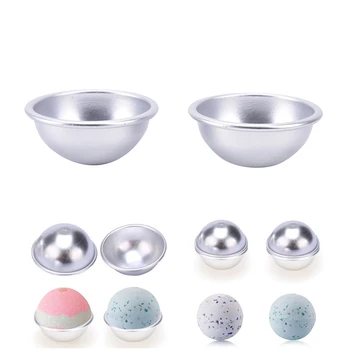 

2PCS Round Aluminium Alloy Bath Bomb Molds DIY Tool Bath Bomb Salt Ball Homemade Crafting Gifts Semicircle Sphere Metal Mold