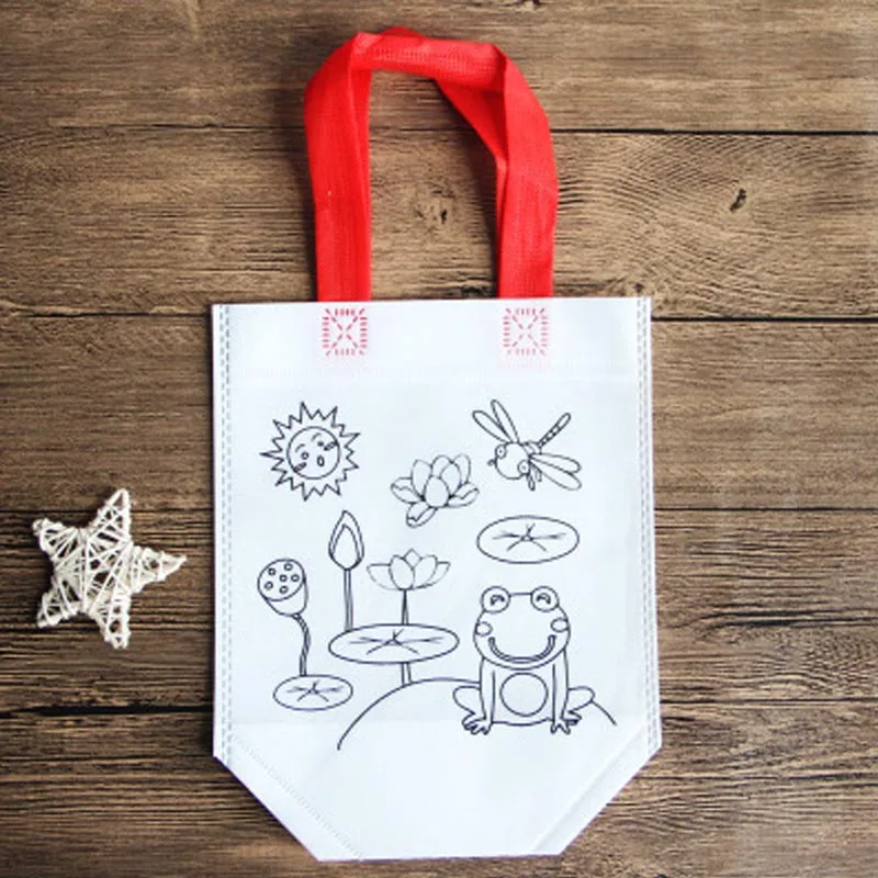 Saizhi DIY Рисование игрушки цветные граффити мешок ручной работы детей экологически чистый материал SZ3102 - Цвет: Lotus pond