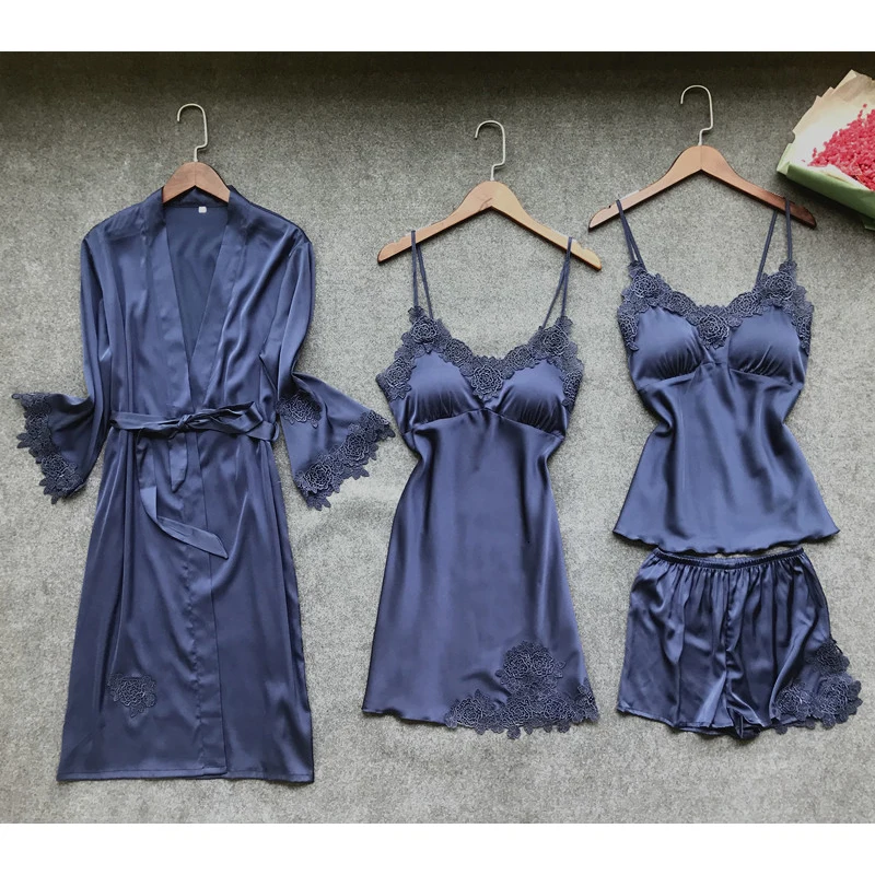 Tanie Seksowna damska szata i suknia ustawia koronkowy szlafrok + sukienka wieczorowa 4 sklep