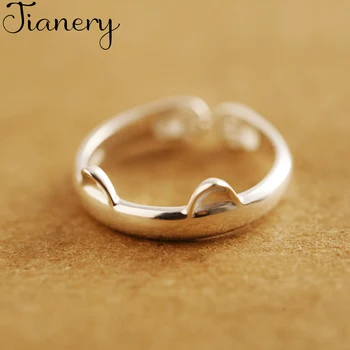 

JIANERY Fashion 925 Sterling Silver Cat Rings For Women 2019 Female Finger Statement Fashion Jewelry