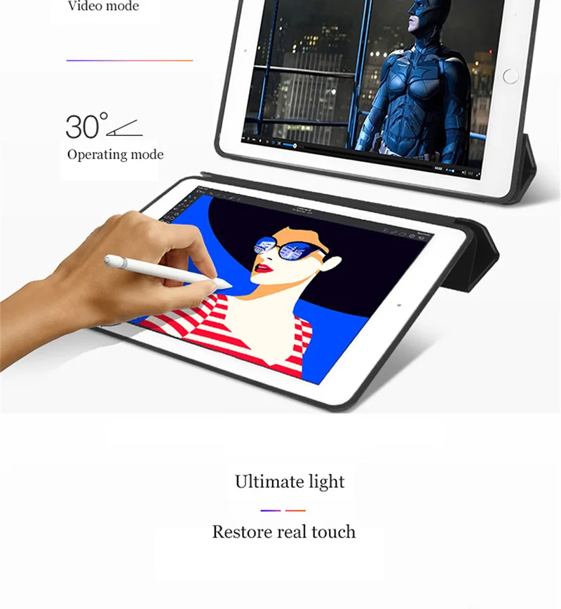 Чехол для iPad mini1/2/3/4 7,9 дюймов полное покрытие 1:1 магнит Smart Auto Sleep чехол с откидной крышкой с функцией подставки A1490 A1489 A1432 оболочки