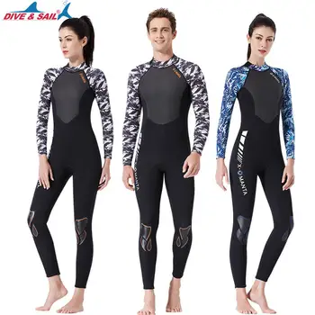 

Men Women Wetsuits 3MM Neoprene Winter Thermal Warming Diving Suit Long Sleeves One-piece Suit On For Scuba Snorkeling Surfing