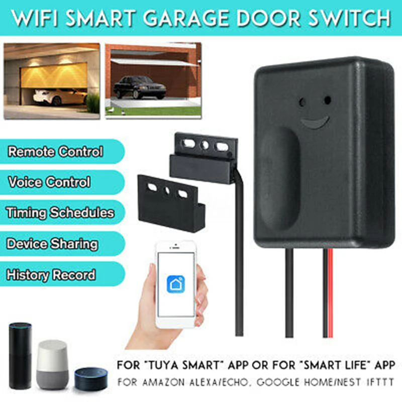 

WiFi Wireless Switch Assembly Remote Voice Control Easily Installation Electric Garage Door Opener Power Switch Accessories