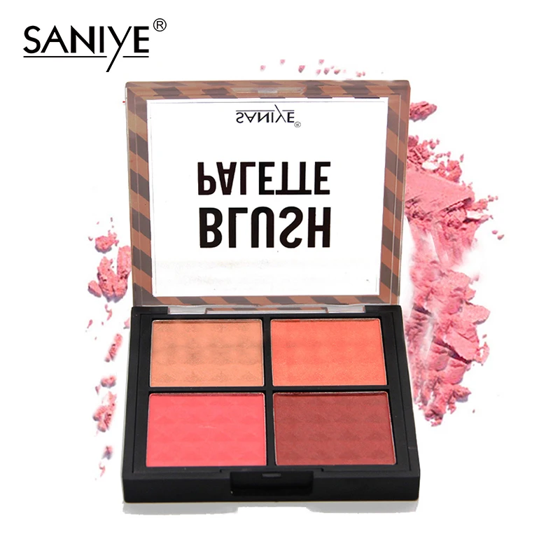 SANIYE 4 Colors Peach Blush Paleta De Bronzer Blush Palette Face Makeup