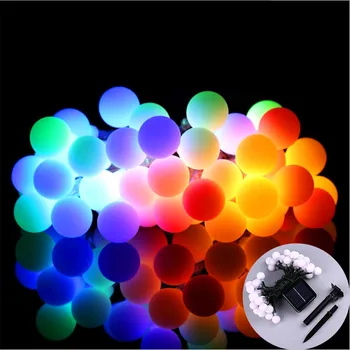 

20/30/50/60LED White Balls Solar Light Fairy String Light Outdoor Waterproof For Christmas Wedding Party Decorative Garden Light