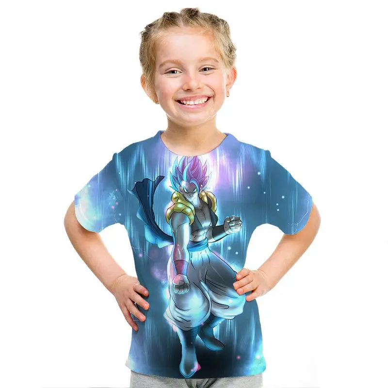 Goku/Vegeta patrn Dragon Ball animacin patrn nios camiseta impresin 3D nios camiseta hombres/nias moda camiseta