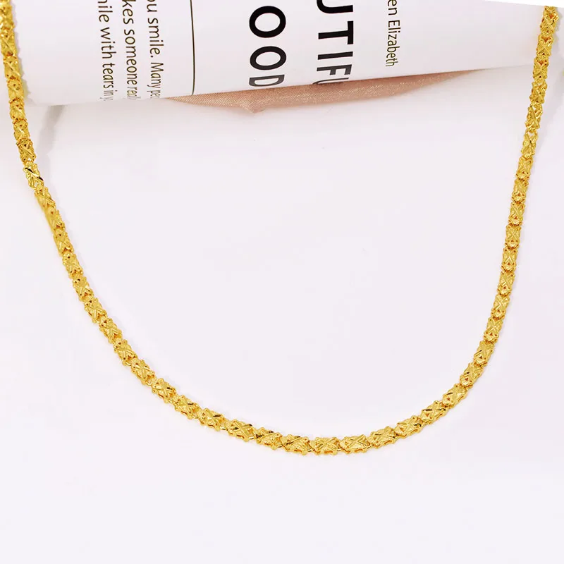 XP ювелирные изделия-(62 см x 4 мм) ожерелье с вышивкой для женщин 24 к чистый золотой цвет Горячая покупка ювелирные изделия с Вышивкой Модные без никеля