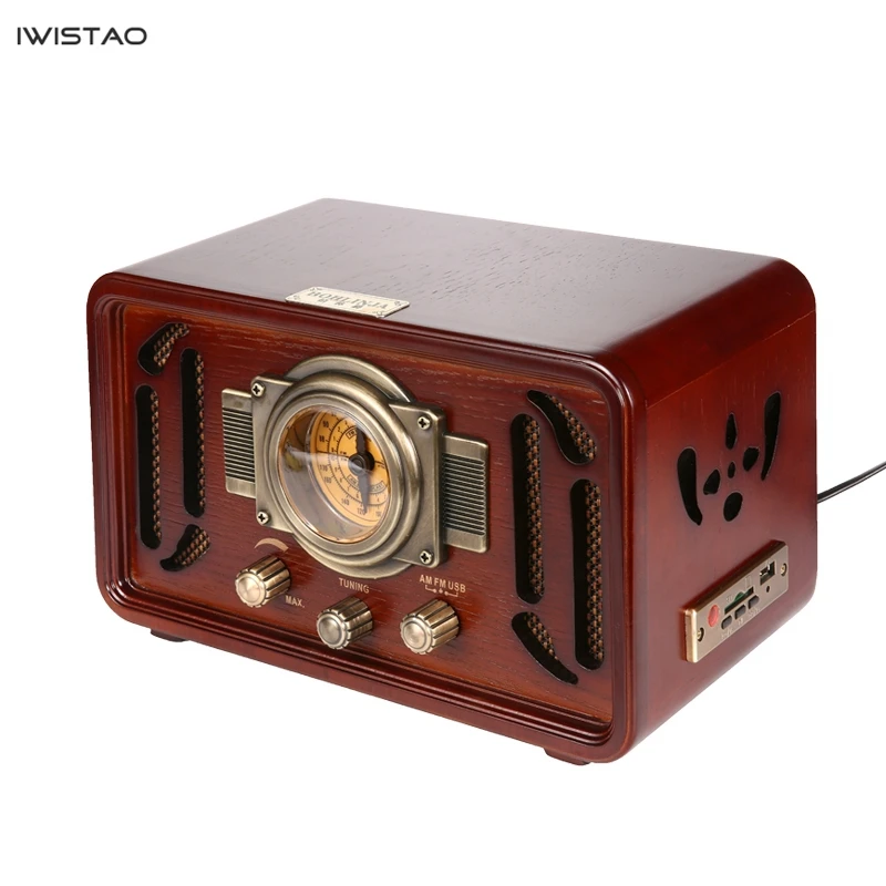 Деревянный HIFI радиоприемник в стиле ретро AM/FM 2x5 Вт настольные колонки с