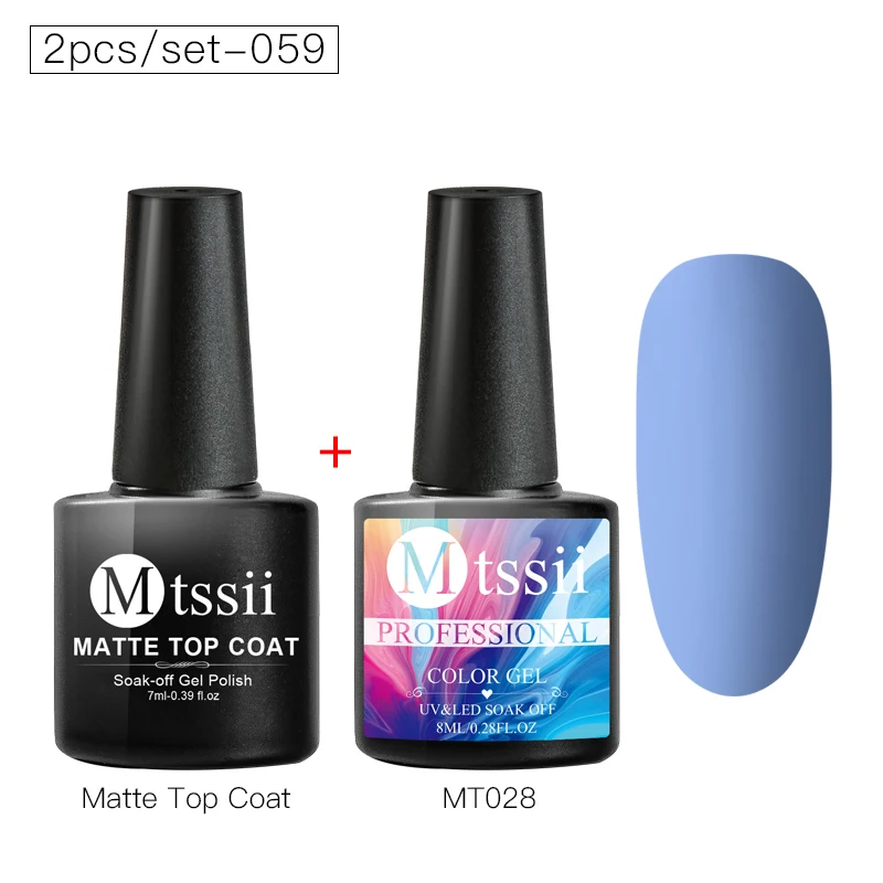 Mtssii 2 шт Матовый цветной набор гель-лаков для ногтей матовый верхний слой Полупостоянный замачиваемый УФ лак для ногтей Гель-лак для ногтей - Цвет: JZH06953