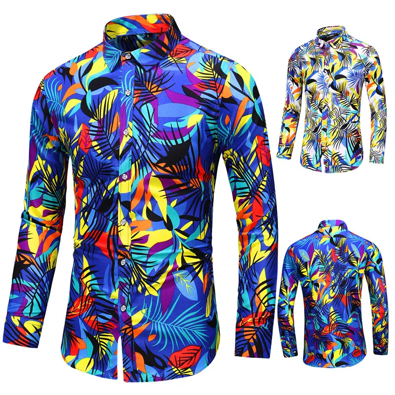 Мужская Повседневная рубашка с персональным принтом и длинным рукавом, Chemise Homme, для праздников и вечеринок, облегающие рубашки размера плюс 6XL Camisa Masculina