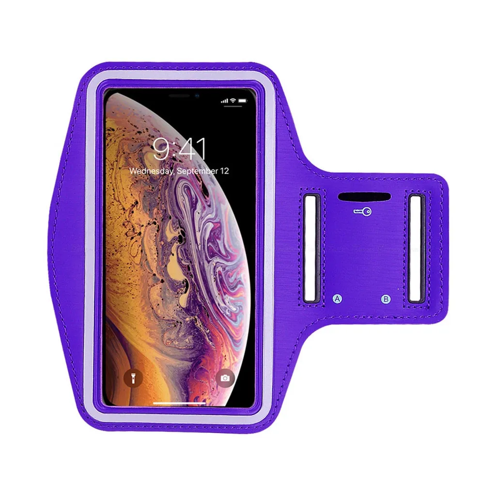 Purple Водонепроницаемый, для занятий спортом, для пробежки, для тренировки гимнастического зала, чехол для iPhone 11 Pro XS Max XR X 8 7 6 6S Plus SE 5 5S 4S, чехол для ремня - Цвет: Purple