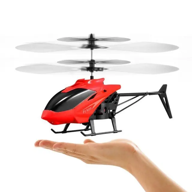 Flying Mini Guide Airplane Remote Control Airplane Helicopter Children Plastic Flashing Light Red Toy 2