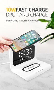 

Electric LED Alarm Clock Snooze Display Time Led Table Desk USB Charger Port for iphone Android Phone Alarm Mirror Digital Clock