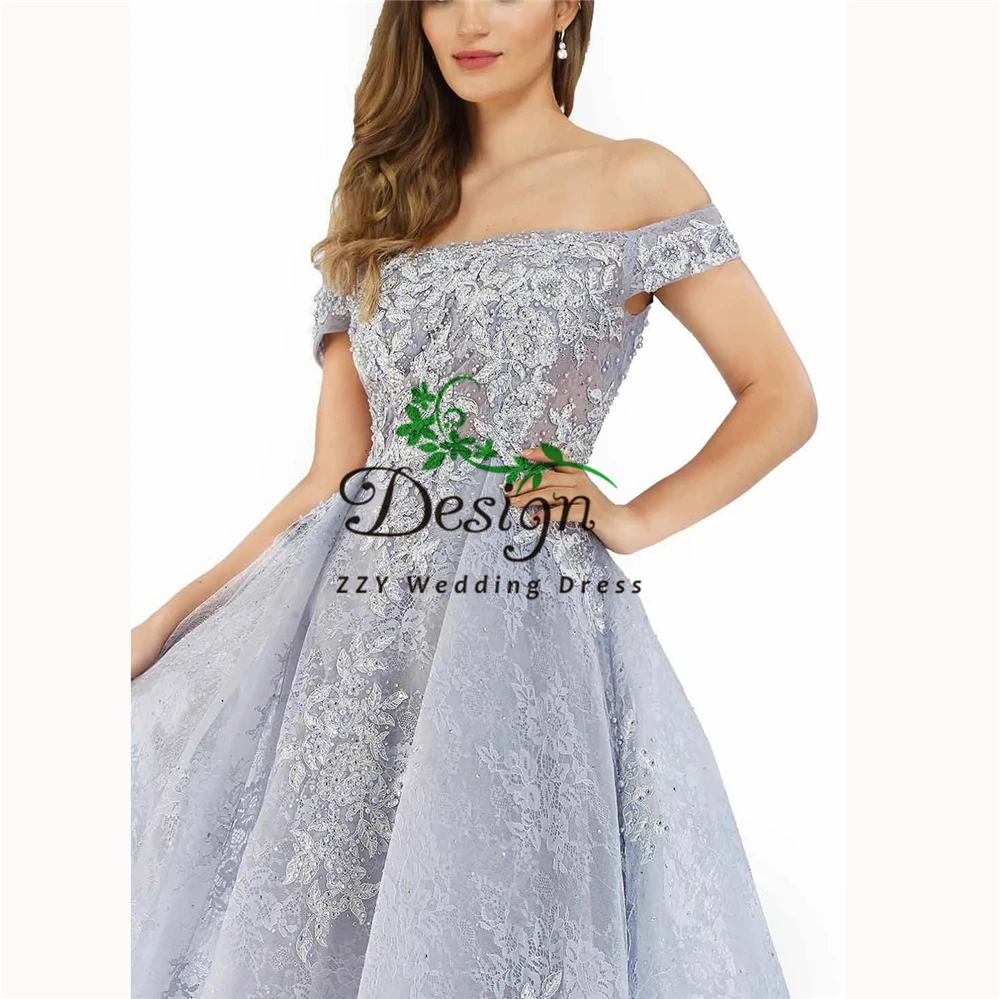 Новое поступление Vestidos De Fiesta De Noche A-Line кружевные аппликации бисером тюлевые платья для выпускного вечера полная длина на заказ плюс размер выпускного вечера