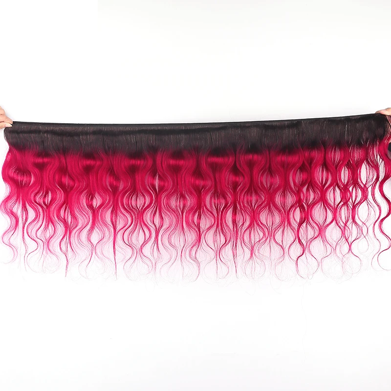 Омбре 99J/бордовый красный цвет человеческие волосы пряди для салона Эйфория бразильские объемные волны Remy пучок волос Плетение 8-26 дюймов