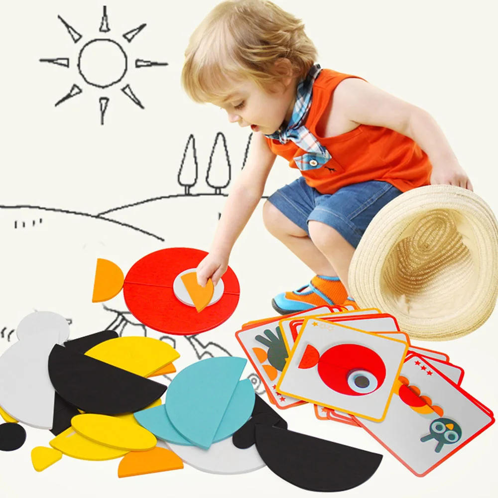

Montessori Baby Colorful Wooden Jigsaw Puzzle Board Set Baby Educational blocks Toys Children Learning Developing nursery Toy