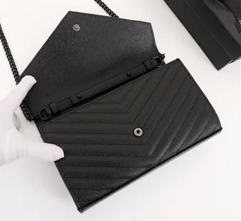 

New ladies bag Y-shaped high-end brand handbag caviar leather ladies shoulder bag handbag luxury ladies wallet