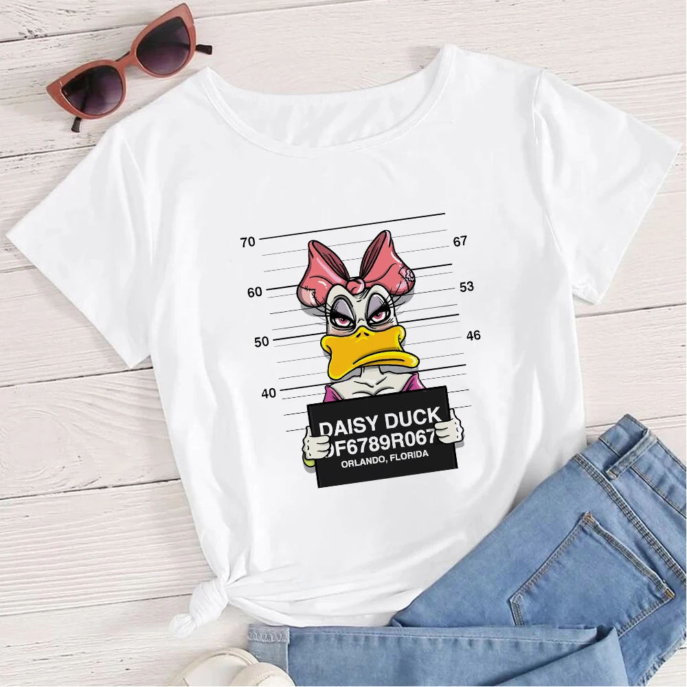 Women's Clothing Summer 2022 Mickey Minnie Mouse Disney Short Sleeve T-shirts for Girls Funny Fashion Streetwear Woman Shirt