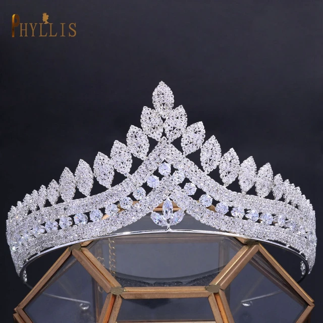 A366 Zirconia Princess Wedding Bridal Tiaras and Crowns Pageant Hair Jewelry Party Headpieces for Women Birthday Crown Headdress A374-S