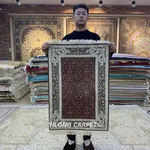Yilong 2'x3' ручной работы ковер для мечети небольшой размер настенный шелковый ковер(HF120B