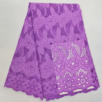 

Hot Sales French Lace Fabric High Quality purple Nigerian Lace Fabric With Stones For Women Party Dresses FFH96