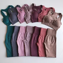 Energy бесшовный комплект для йоги, тренировочная одежда для женщин, спортивные Леггинсы+ спортивные бюстгальтеры, комплект из 2 предметов, спортивные костюмы для фитнеса