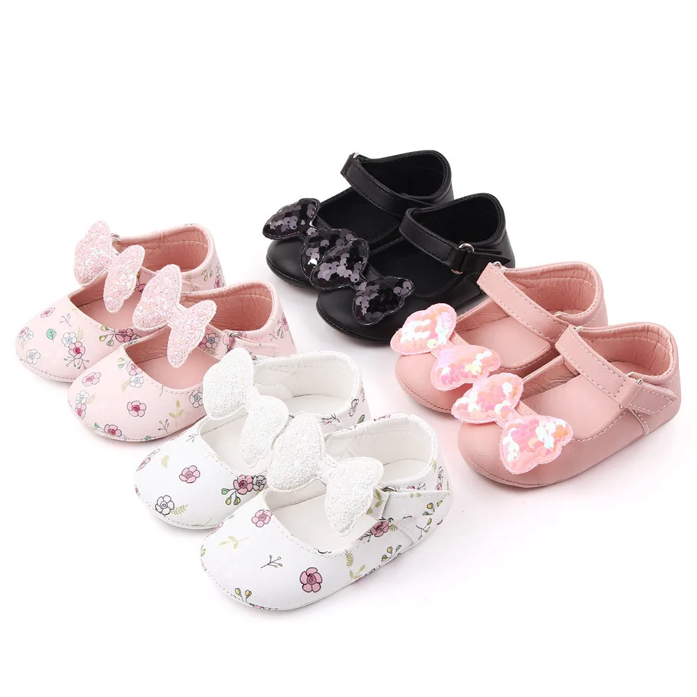 Zapatos piel sintética para bebé recién nacido, zapatos de cuna antideslizantes de suela suave, primeros pasos, talla 0-18 meses - AliExpress Madre y niños