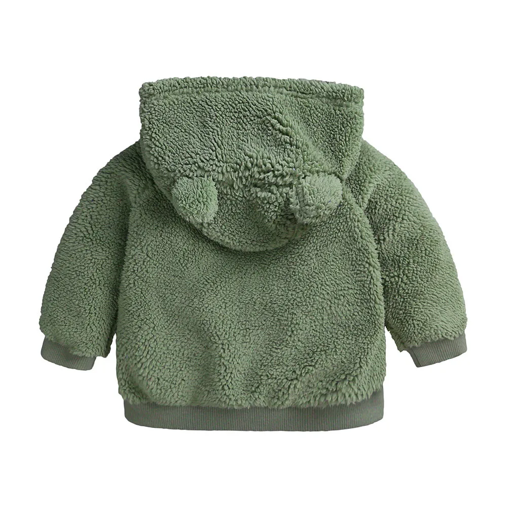 Хлопковый пуловер с капюшоном и ушками для новорожденных мальчиков и девочек, топы с длинными рукавами, теплая одежда, пальто