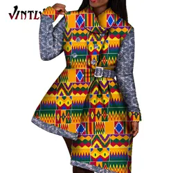 African Dresses for Women Ankara Fashion Women Robe Dress with Belt Long Sleeve Dashiki Wedding Evening Dress Plus Size Y7327