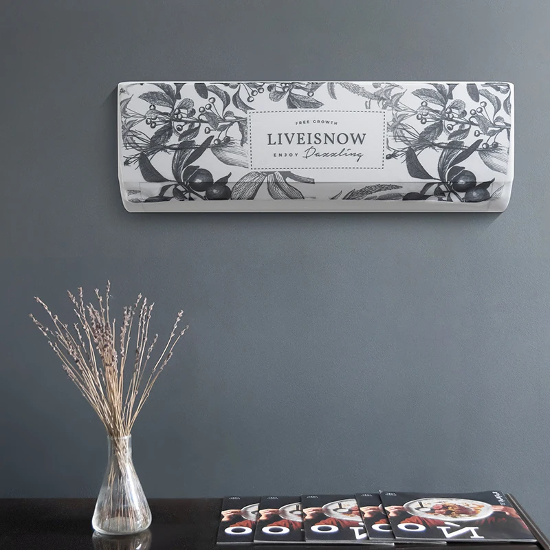 

Flower pattern Air Conditioning Cover Home Decor Air Conditioner Waterproof Cleaning Cover Washing Anti-Dust Cleaning Cover 1PC