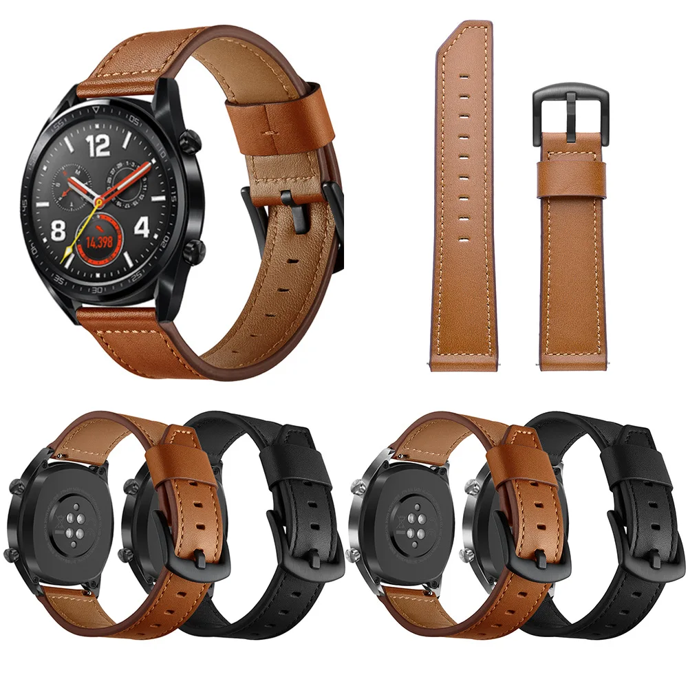 

Applicable Huawei Watch GT Watch Strap Honor Magic Watch Strap Full-grain Leather Watch Strap Knife Tail-
