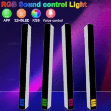 Lumière LED RGB à 32 ou 40LED, contrôle du son, lumière de musique, rythme, lumière d'ambiance de voiture, décoration de fête à domicile 