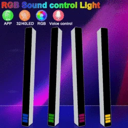 Lámpara de recolección de luz LED RGB, control de sonido, luz de música de ritmo con 32 y 40LED, luz de ambiente para coche, decoración de fiesta en casa