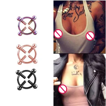 

1Pcs Stainless Steel SM Sexy Erotic Suit Adult Sex Toys Goods Round Non Piercing Nipple Ring Shield Body Piercing Jewelry H5