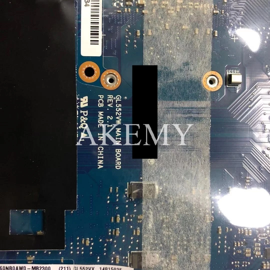 GL552VX материнская плата для ноутбука ASUS ROG ZX50V GL552V GL552VX Материнская плата ноутбука GL552VW REV 2,1 Материнская плата I7-6700HQ GTX950M 40-контактный