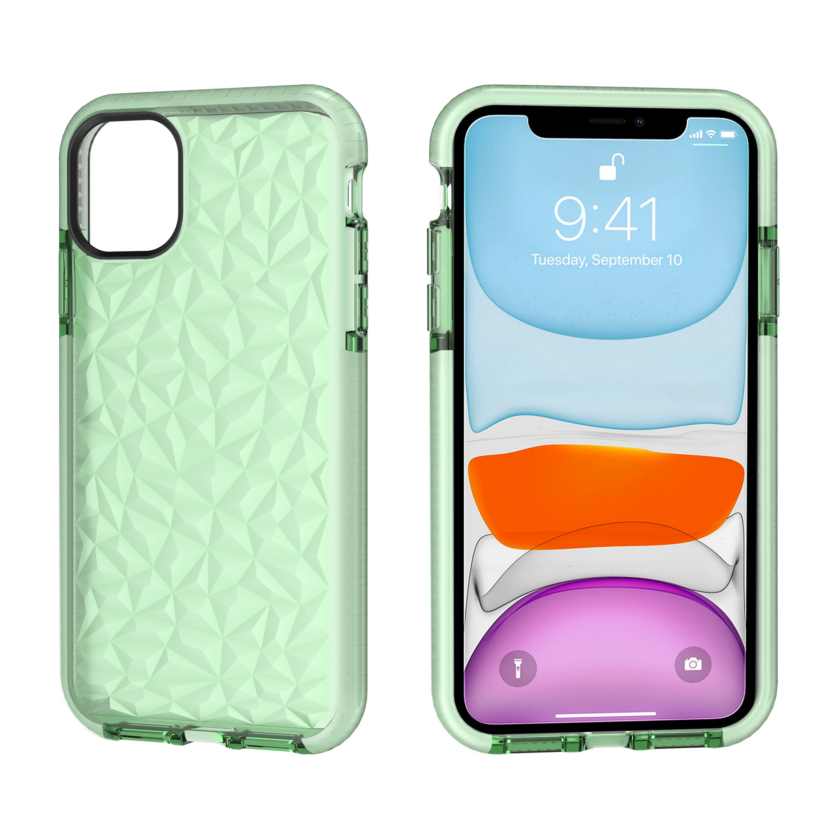 100 шт./лот прозрачный алмаз зерна ТПУ+ D30 высокого качества чехол для iPhone 6 7 8 X XS XR XS Max 6 7 8 plus 11 Pro максимальный чехол