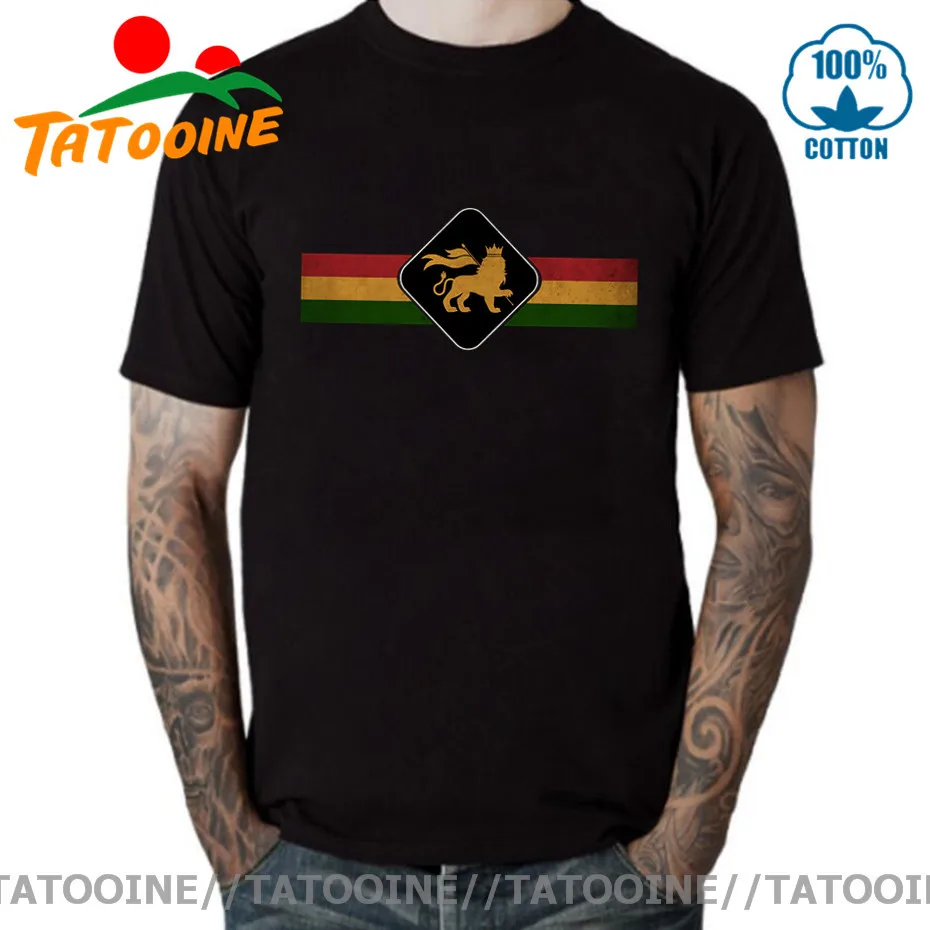 Tatooine Vintage Rasta Lion Session T shirt Camiseta Retro