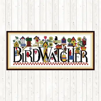 

Birdwatcher Patterns Cross Stitch Kits 11CT Printed Fabric 14CT Canvas Counted Cross Stitch for Embroidery Kits Needlework Kits