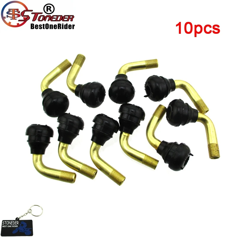 

STONEDER 10pcs PVR70 Tubeless Tire Valve Stems 90° Pull-In Auto For Scooter Moped Motorcycle ATV Quad Pit Dirt Bike