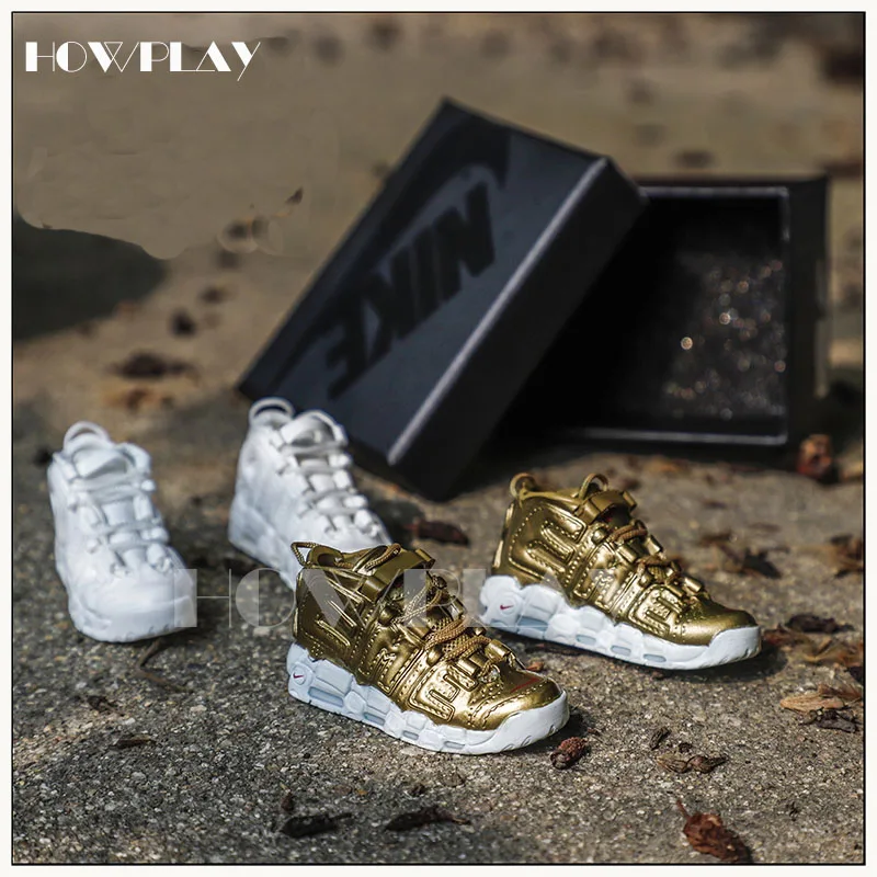 Howplay Mini Sneakers Basketball Shoes Keychain 3D Backpack Pendant Bag Charm AJ1 OW Creative Gifts Keyring for1/6 Soldier Doll