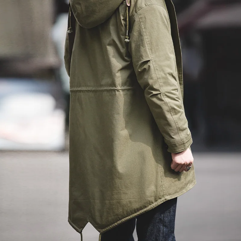 Probablemente Abandono error Maden-abrigo grueso con capucha para hombre, Chaqueta de algodón con cola  de pez, Parka de terciopelo, verde militar rompevientos, gabardina para  invierno y otoño - AliExpress Ropa de hombre