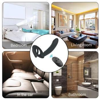 Double Penetration Strap on Anal Vibrator For Couples Dildo Vibrator Anus Plug G Spot Vibrator Intimate Adult Sex Toys for Woman 6