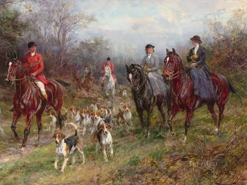 2 4 ручная роспись, картины учителями колледжа-британский heywood hardy horse hounds hunt 14-картина маслом на холсте - Цвет: 2