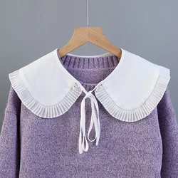 Korean Fake Collar for Women Shirt Blouse Shoulder Doll Collar Detachable Shirt Collar Tie Necklace Bow Clothes Accessories