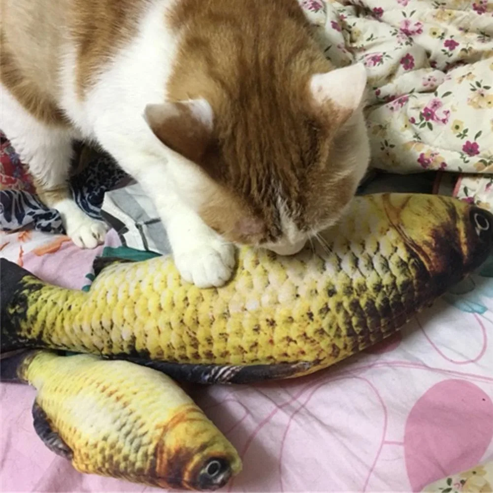 Pet интерактивная игрушка для кошек в помещении, жевательная Кусачка, игрушка в форме рыбы, кошачья мята, мягкая игрушка для кошек, Реалистичная подушка для чистки зубов