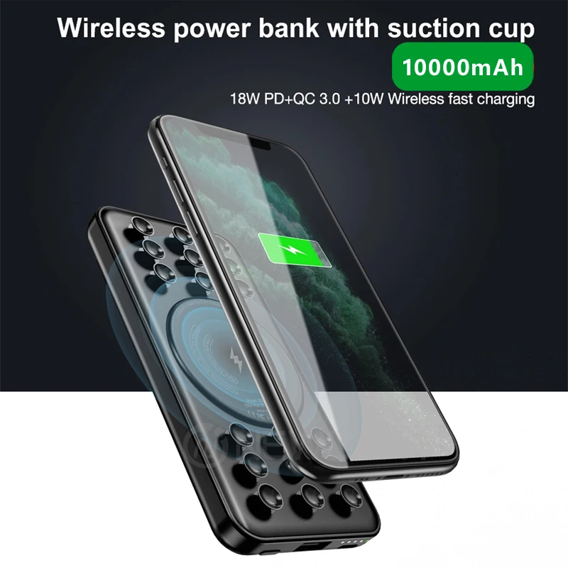Портативное зарядное устройство 10000 для iphone 11 беспроводное портативное на