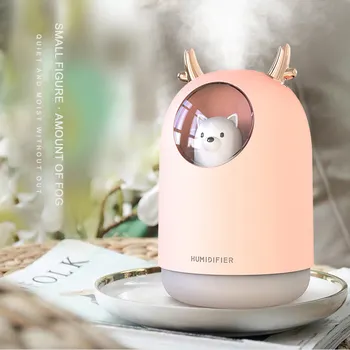 

ELOOLE Humidifier 300ml Cute Animals Ultrasonic Cool Mist Aroma Essential Air Oil Diffuser Fogger Maker USB Romantic LED Lamp