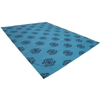 

312x413 Cm Turquoise Handmade Dhurrie Rug-10x14 Ft