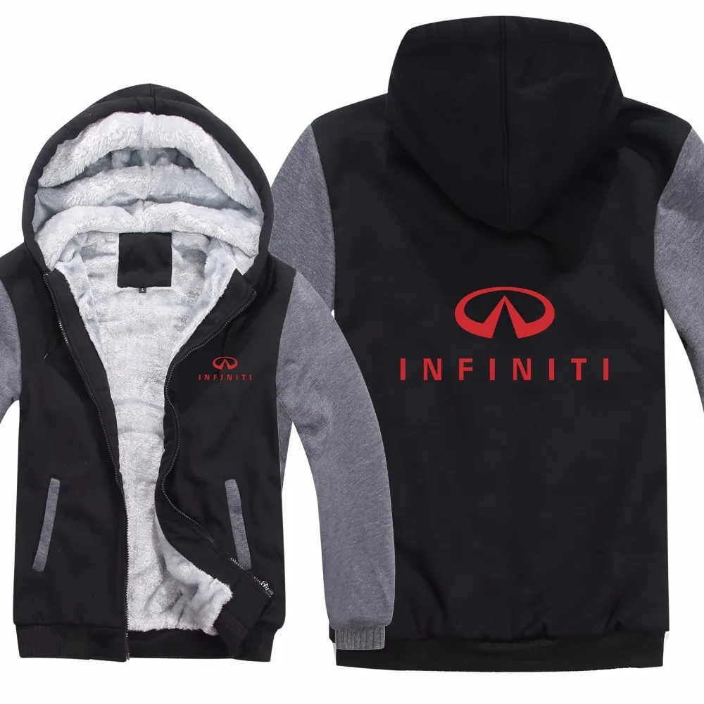 Infiniti толстовки Мужская куртка зимняя высококачественная мужская повседневная шерстяная подкладка флис Infiniti свитера с логотипами Толстовка