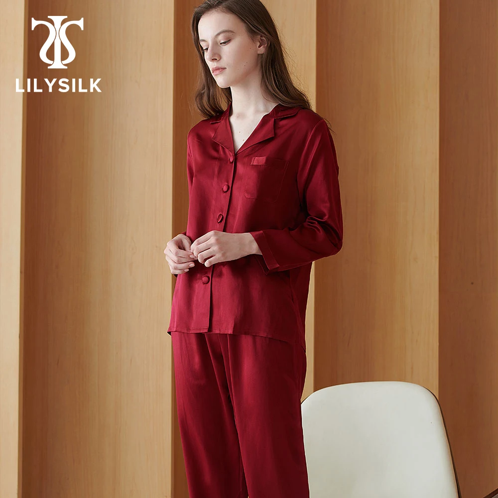 Пижамный комплект LILYSILK Женский чистый Шелковый для сна роскошная натуральная